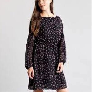 L • Elizabeth & James • Boatneck Elastic Waist Dress